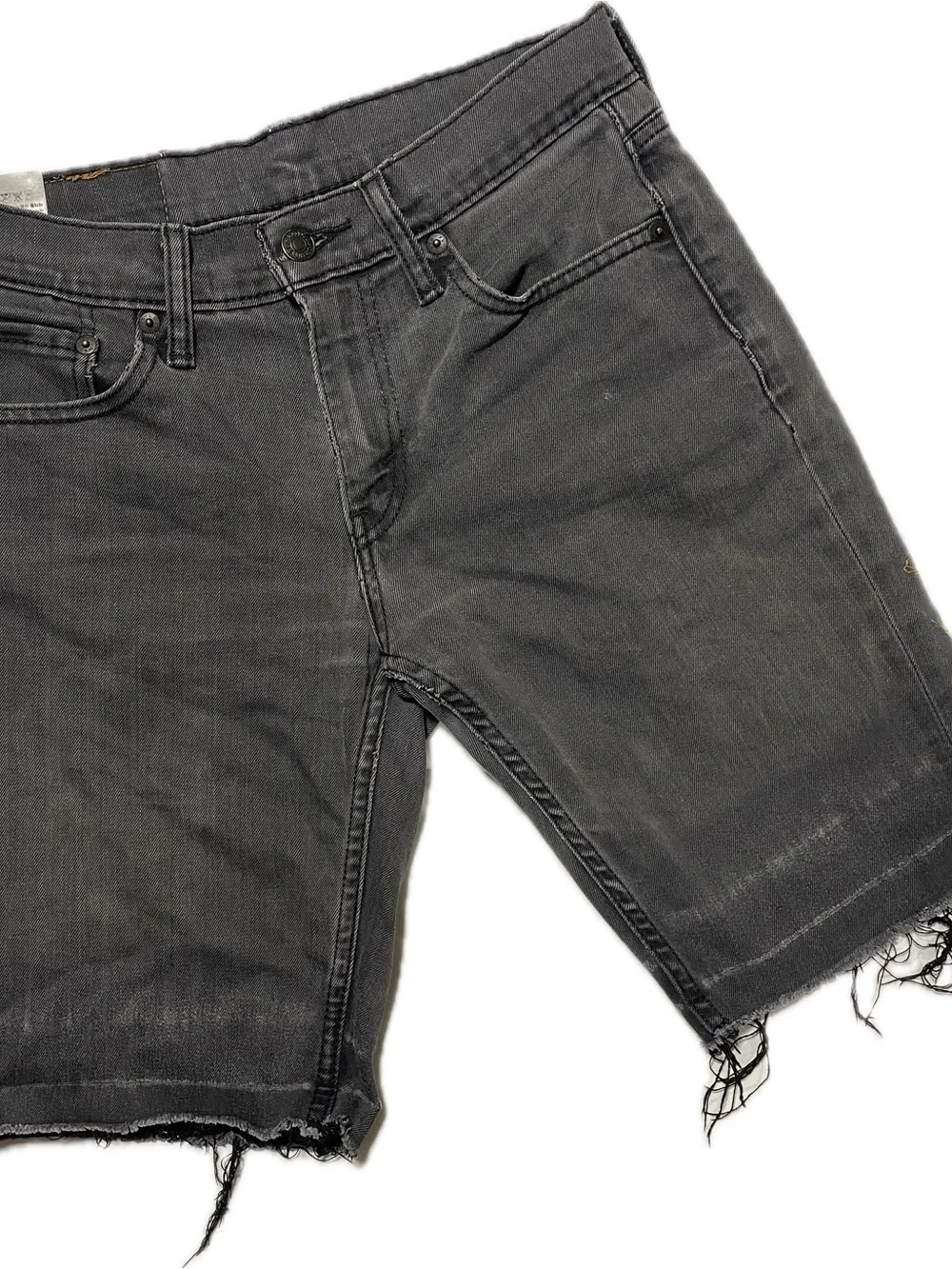 Levi's Gray Cutoff Denim Shorts with Leather Patch